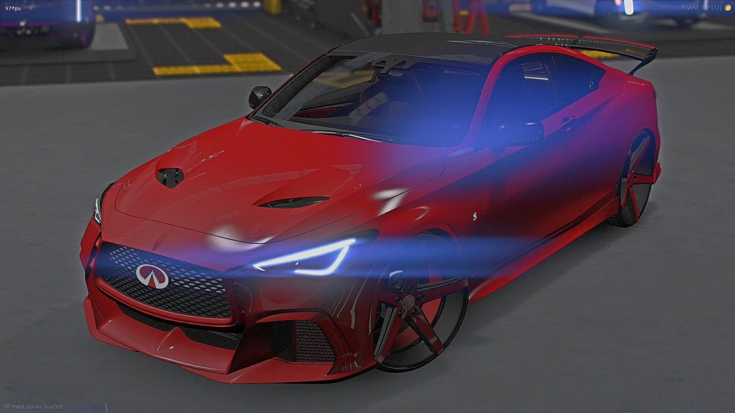 2020 Infiniti Q60 Project Black Series Paint Body on 26" Lexanis