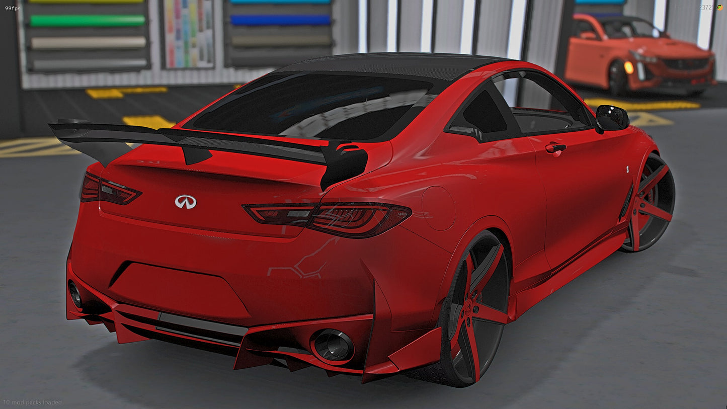 2020 Infiniti Q60 Project Black Series Paint Body on 26" Lexanis