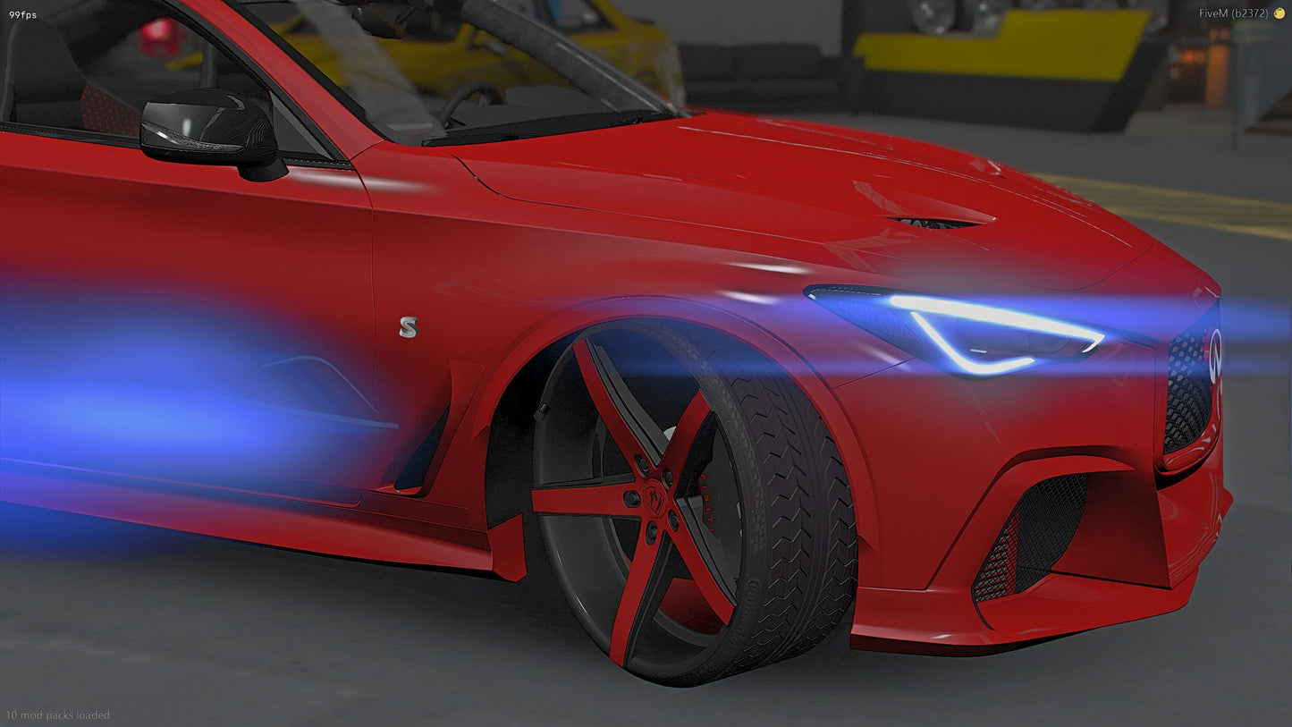 2020 Infiniti Q60 Project Black Series Paint Body on 26" Lexanis