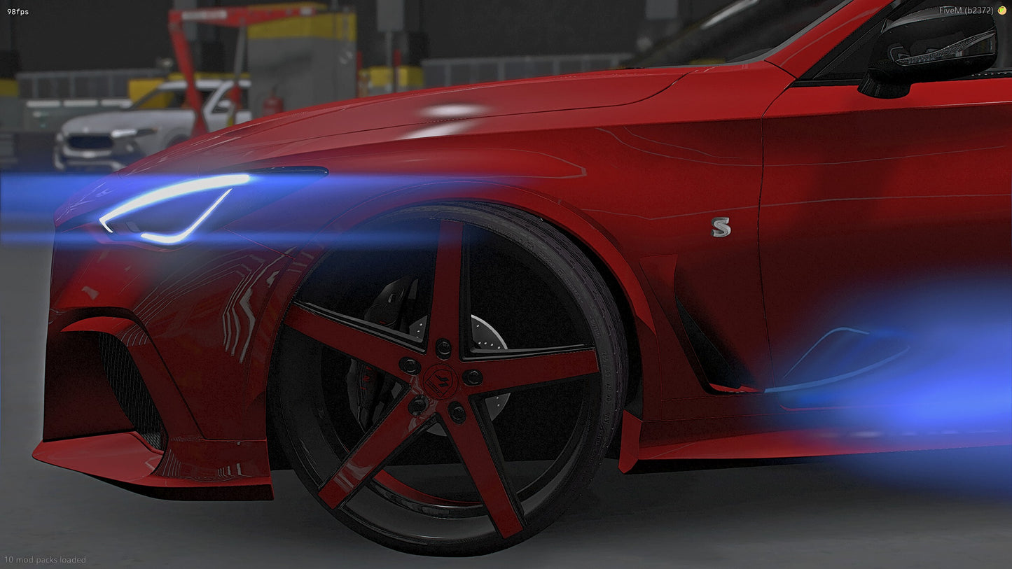 2020 Infiniti Q60 Project Black Series Paint Body on 26" Lexanis