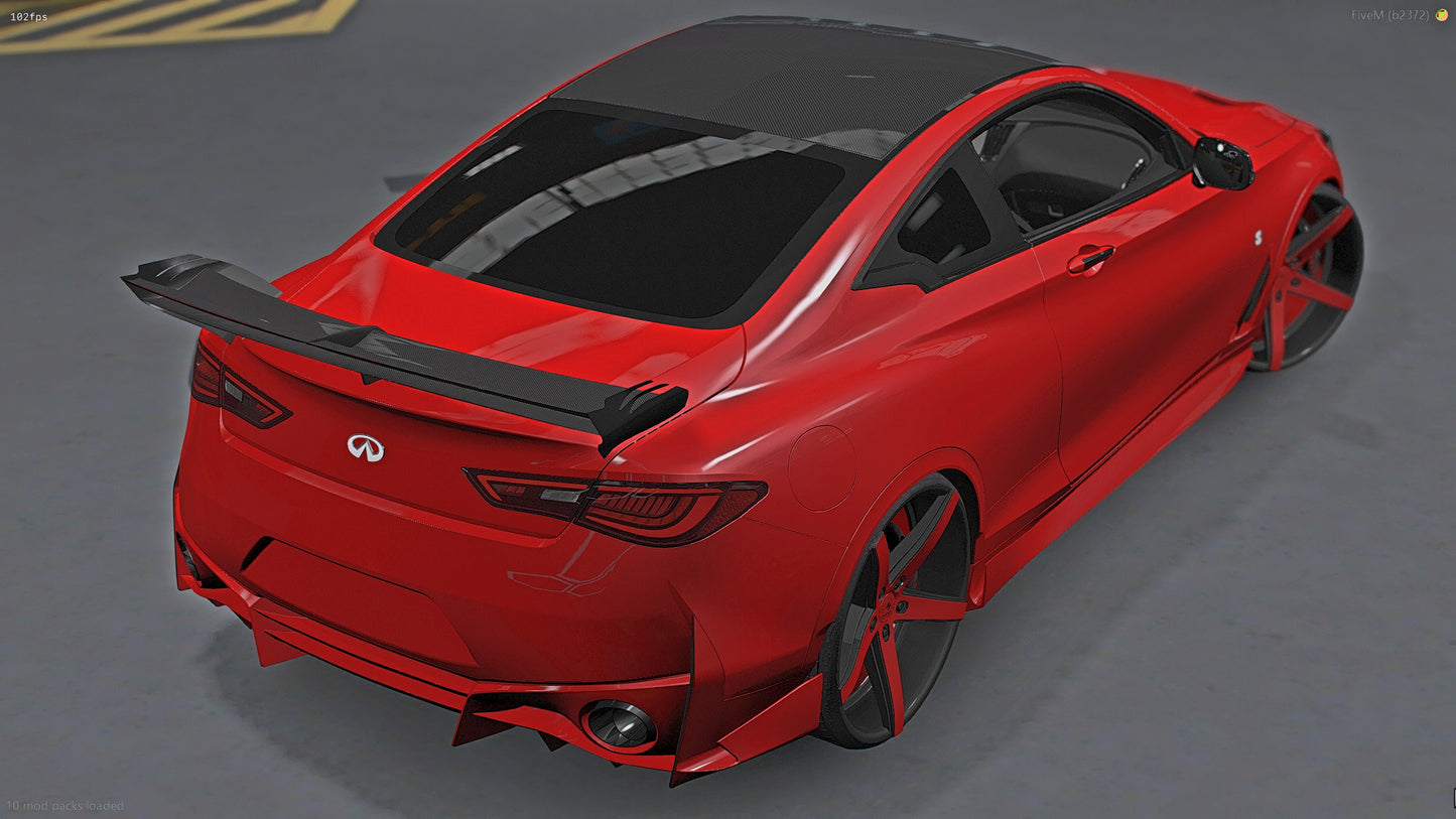 2020 Infiniti Q60 Project Black Series Paint Body on 26" Lexanis