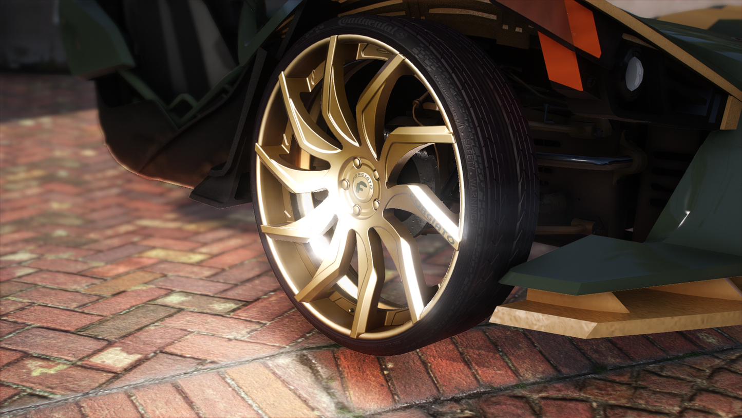 2015 Polaris Slingshot on 24" Front 26" Rear Forgiatos