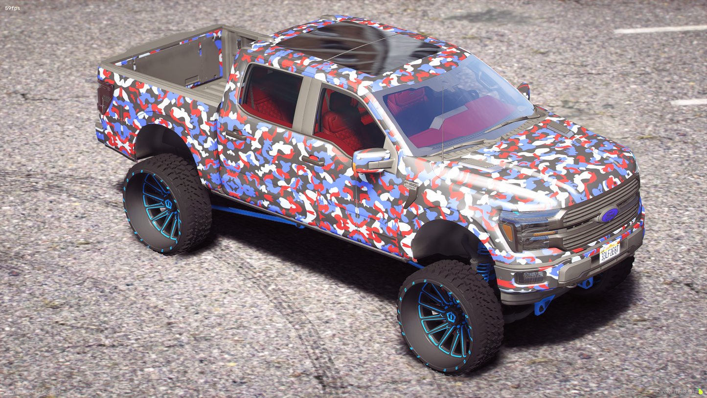 2024 Ford F150 Lifted Camo on Tis Wheels