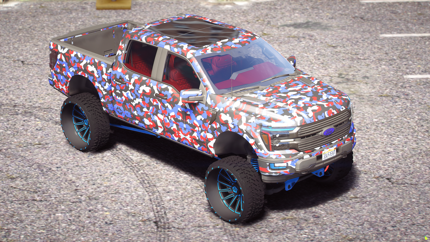 2024 Ford F150 Lifted Camo on Tis Wheels